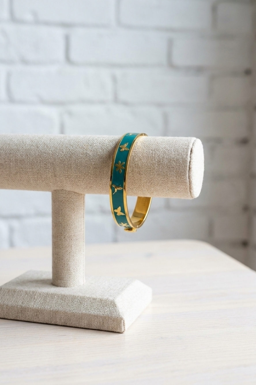 NEW JOHNNY WAS garden hinged bracelet in turquoise